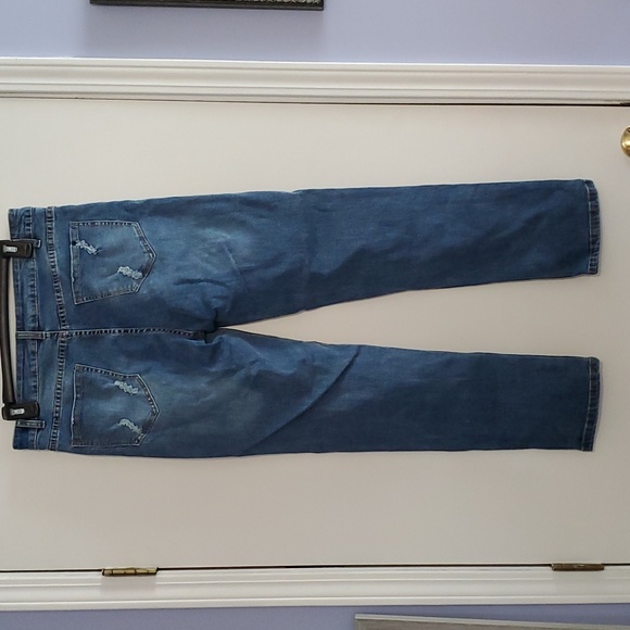 Evaless Heart Print Straight Mid Waist Ripped Jeans, Size M - Picture 9 of 11